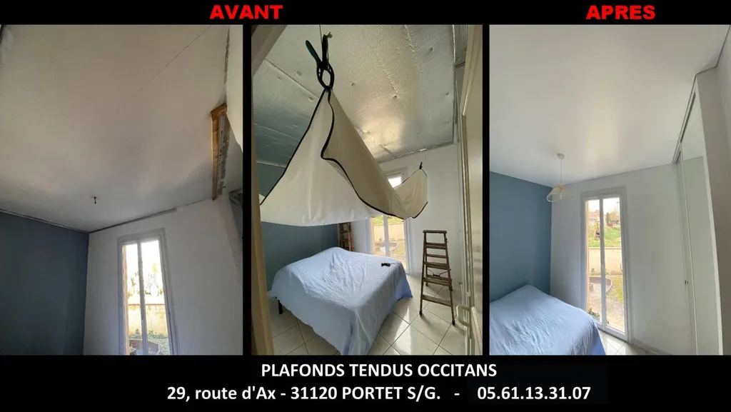 AVANT / APRES Plafonds Tendus Occitans Grisolles 82