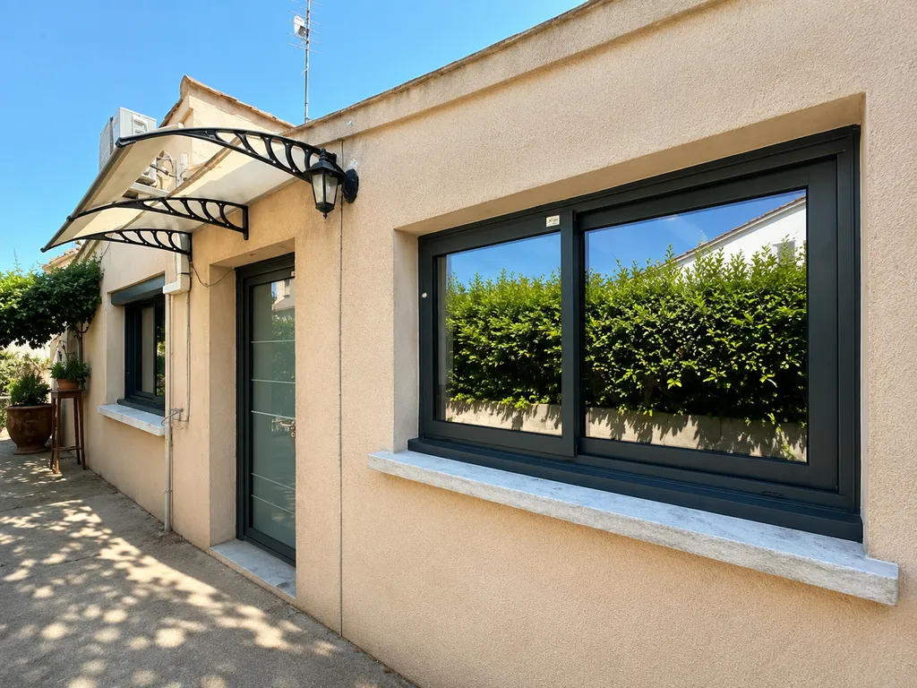 Des fenêtres coulissantes aluminium sur mesure qui modernisent la façade de cette maison à Adissan.