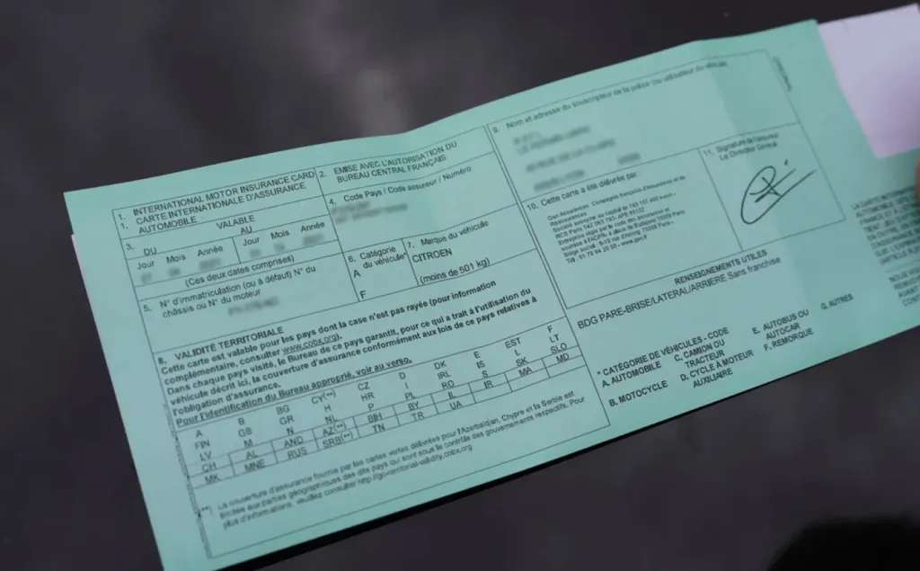 SUPPRESSION DE LA CARTE VERTE ASSURANCE AU 1er AVRIL 2024