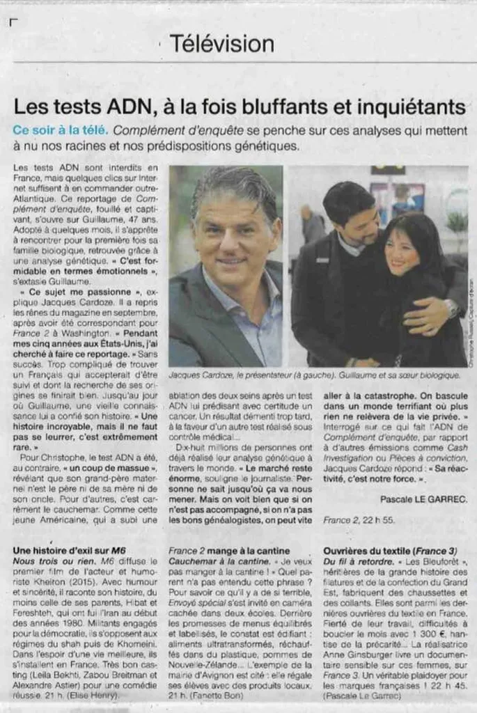 Quand les tests ADN interrogent nos origines,