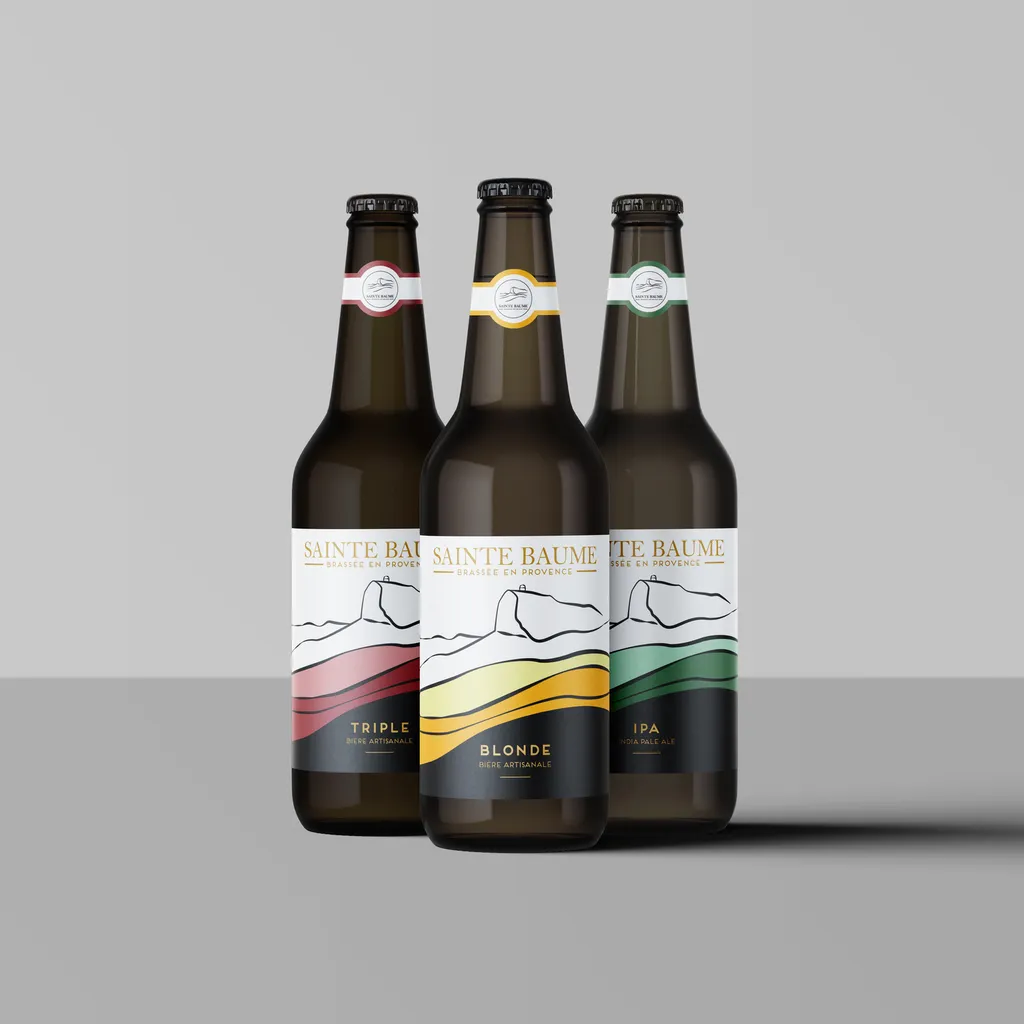 Création de logo et packaging pour la Microbrasserie Sainte Baume à Gémenos près de Marseille