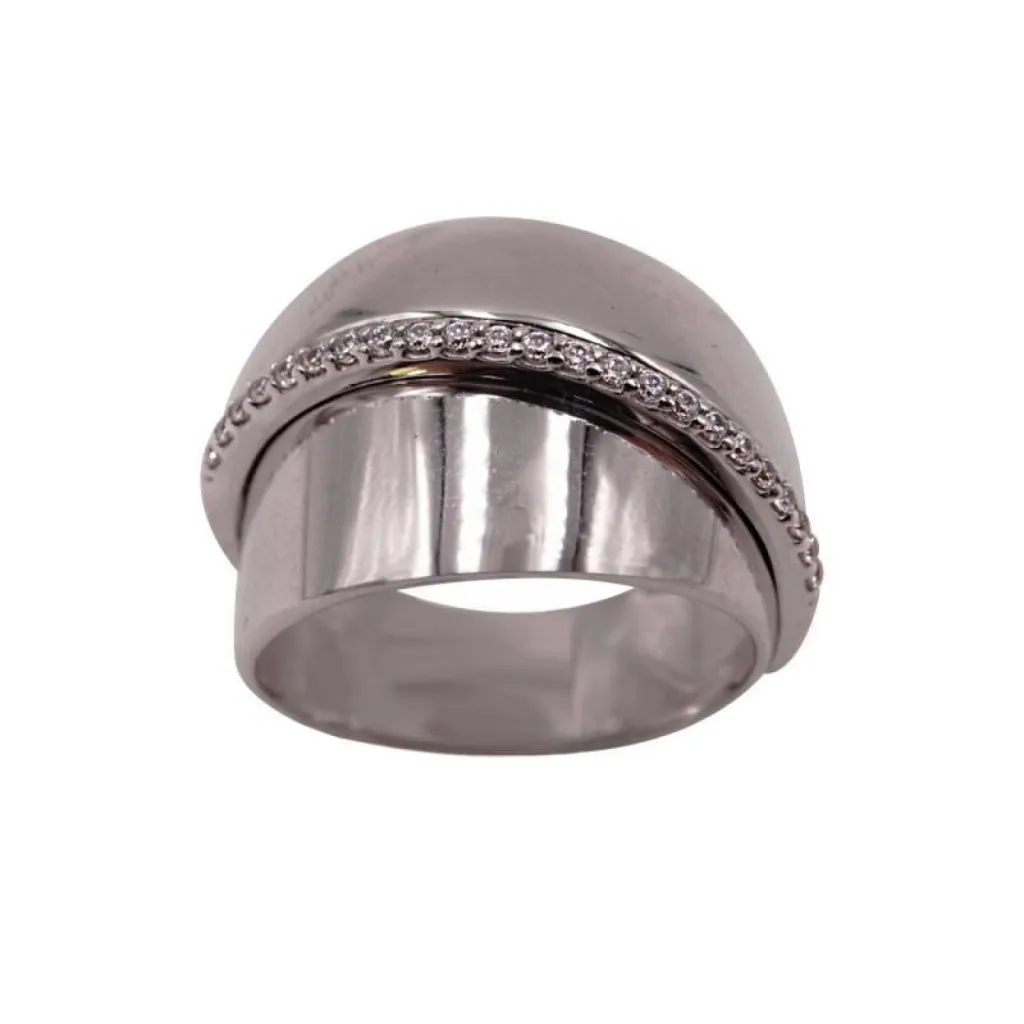 Bague en or blanc 18 carats et Oxyde de Ziconium