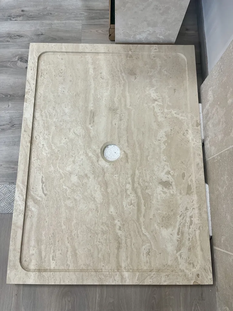 BAC A DOUCHE  - RECEVEUR DE DOUCHE TRAVERTIN BEIGE  120 X 90 X 5 CM 