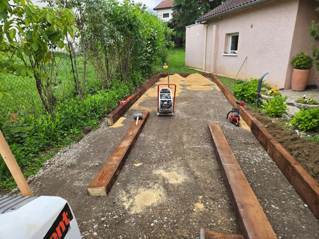 Devis pour création d'un terrain de pétanque lumineux haut de gamme à Meximieux dans l'Ain (01)