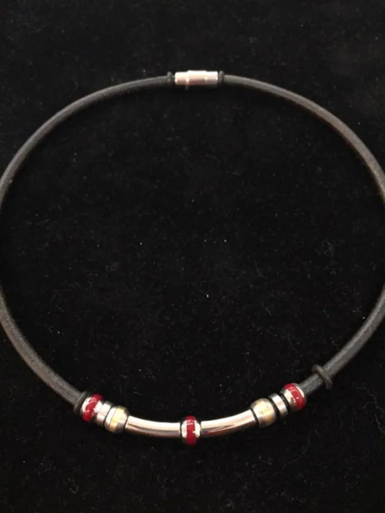 Bijoux acier collier cuir et acier homme ou femme OVNY Or Ligne Mios Bassin d'Arcachon