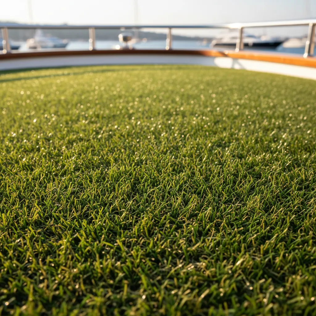 Habillage pelouse artificielle pour Yacht et ponts de bateaux à Saint-Tropez et vers Cannes