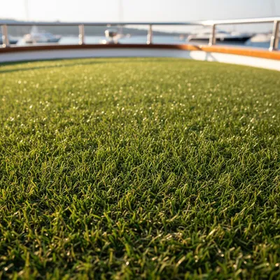 Habillage pelouse artificielle pour Yacht et ponts de bateaux à Saint-Tropez et vers Cannes