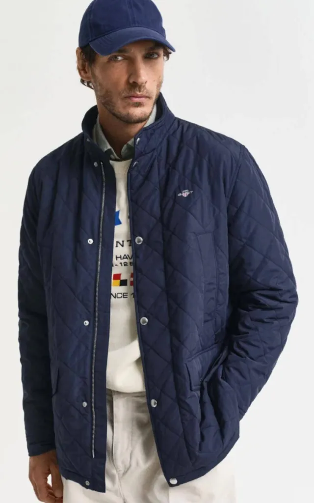 veste Windcheater matelassée GANT bleu marine (evening Blue) chez La Suite by Urban Chic à Dieppe en Seine maritime