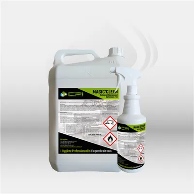 Dégraissant détachant Magic Clean PLMS 1L et 5L, prêt à l'emploi sans résidu, élimine taches graisses huiles encres sur surfaces textiles verre et aluminium, idéal cuisine professionnelle et entretien – disponible à Mont-de-Marsan, Landes (40), Nouvelle-A