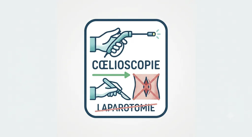 fini la laparotomie, place a la coelioscopie