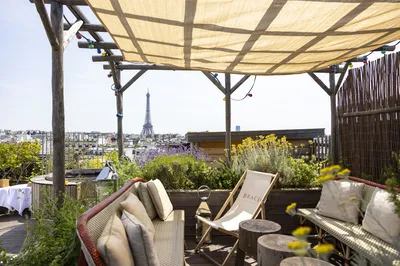 Rooftop et vue Tour Eiffel pour mariage à Paris