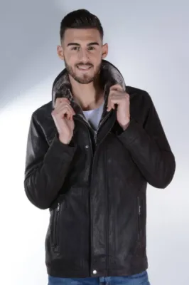 veste cuir marron homme