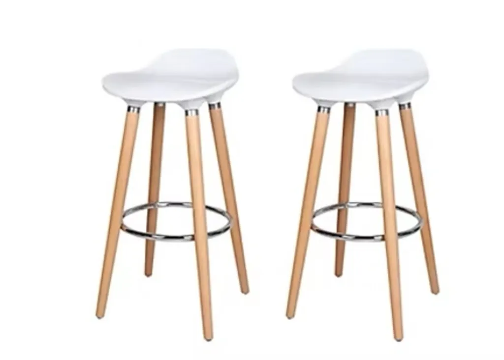 Lot de 2 tabourets de bar Cooke & Lewis Shira blanc