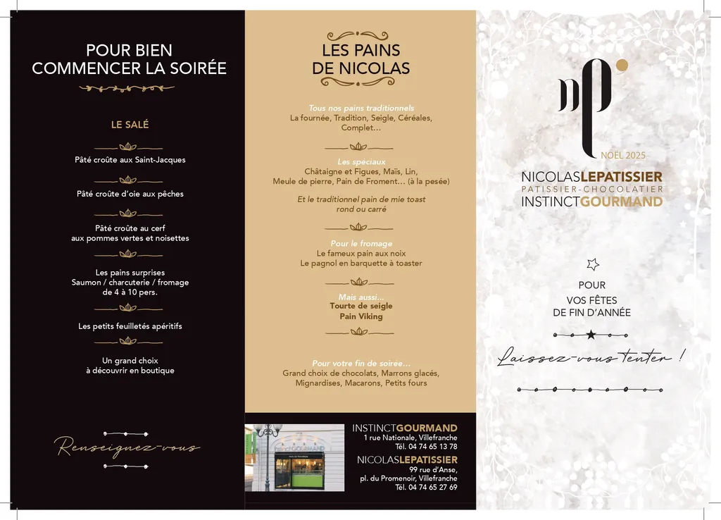 Bûches de Noël artisanales   Noël gourmand chez Nicolas le Pâtissier