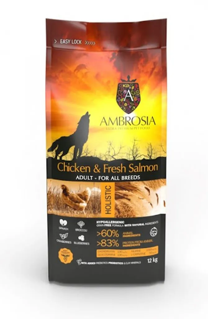 Croquettes Ambrosia chien et chat sans céréales riches en protéines