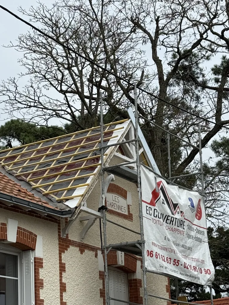 Prix ​​de la pose d'une charpente à deux pentes sur une construction à Pornic Loire-Atlantique