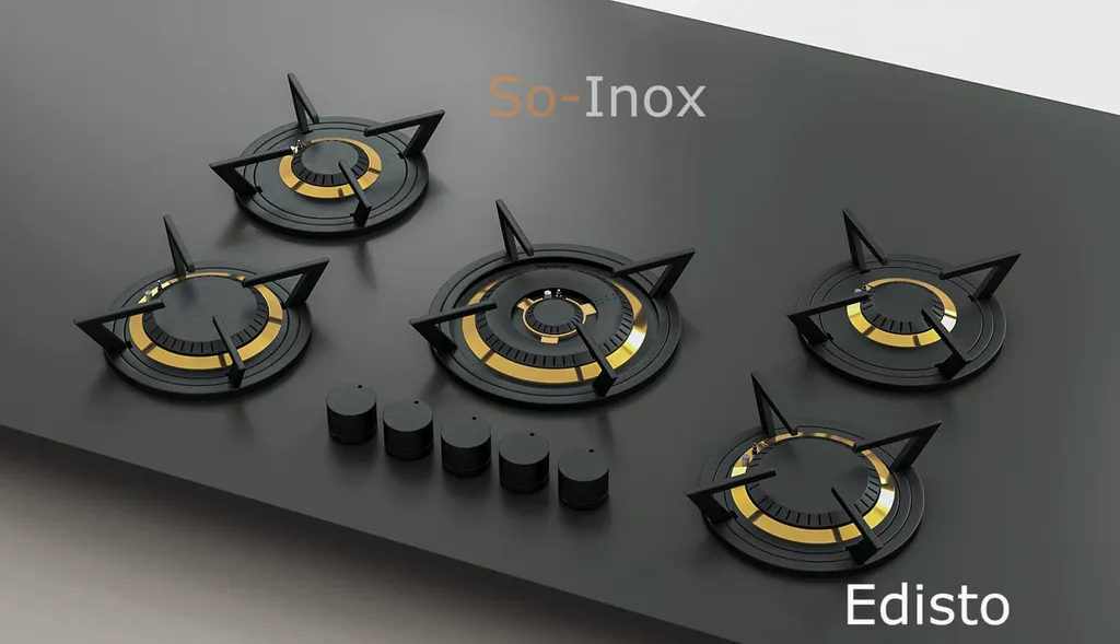 Brûleurs individueld EDISTO 5 feux dont 1 brûleur wok (1,9 kW, 1,9 kW, 3,5kW, 3,5 kW et 5,0 kW)