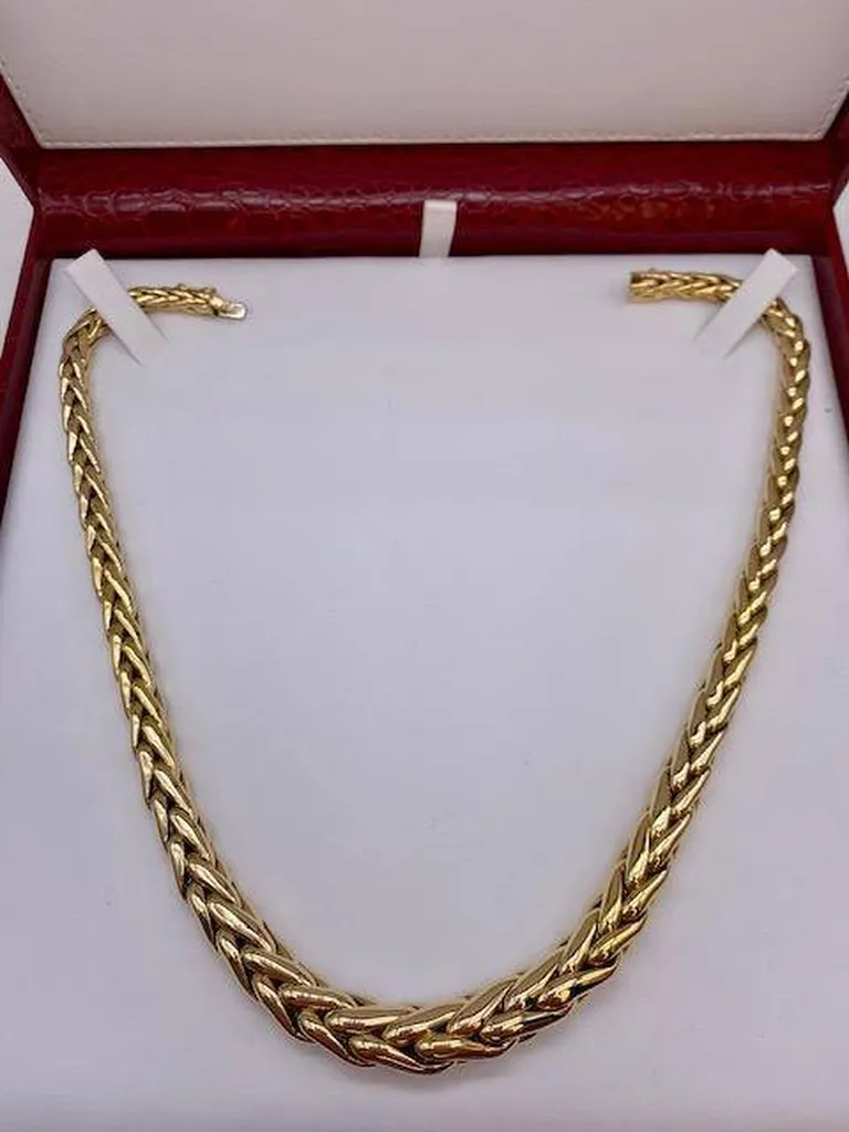 Collier maille palmier imposante en or 750/1000ème en dépôt vente chez Or Ligne à La Teste de Buch près de Mimizan