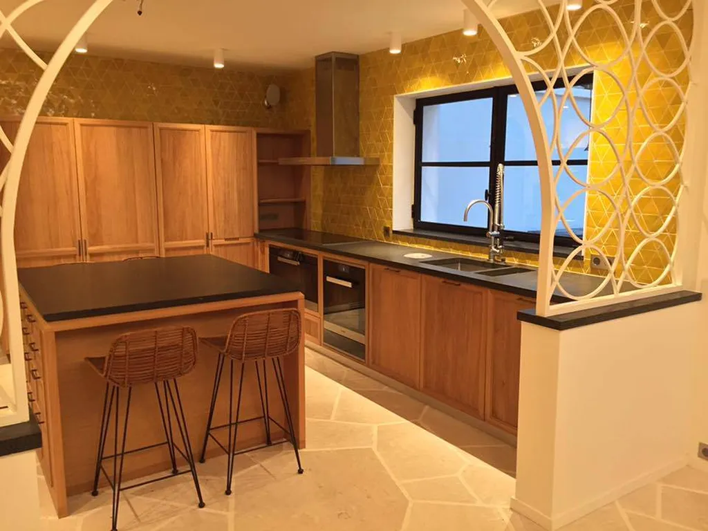 Ilot central en pierre de Lave