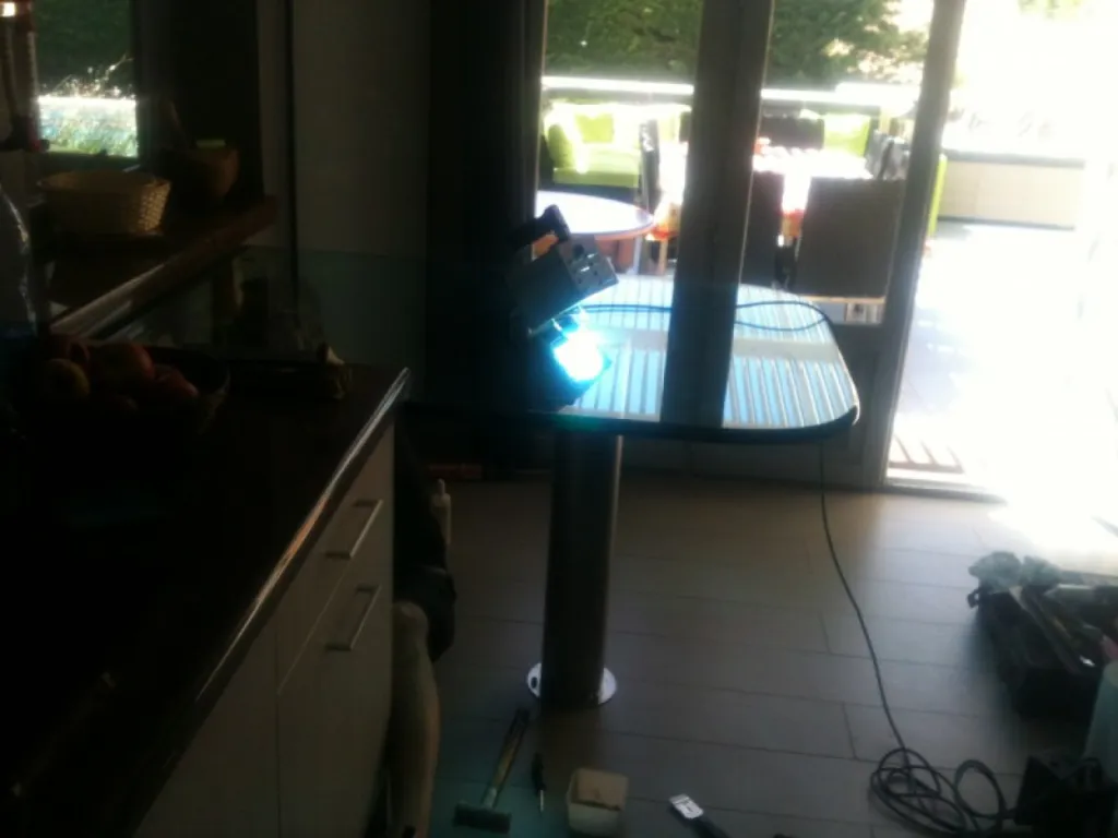 Façonnage d'une dalle de verre 24 mm