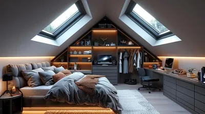 aménager une chambre sous pente avec rangements sur mesure 
