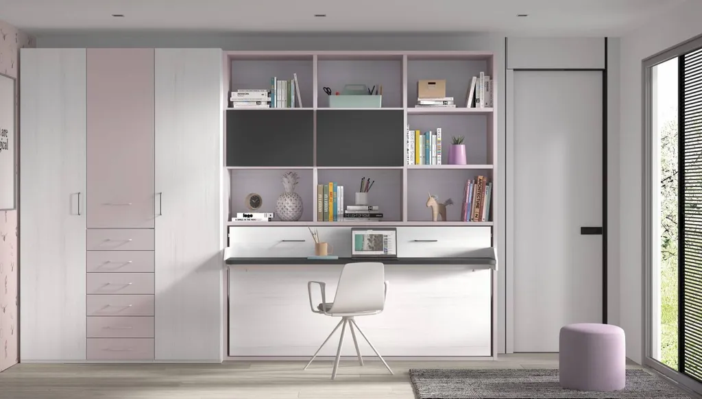 lit escamotable avec bureau et rangement à côté de Carqueiranne et de Bormes