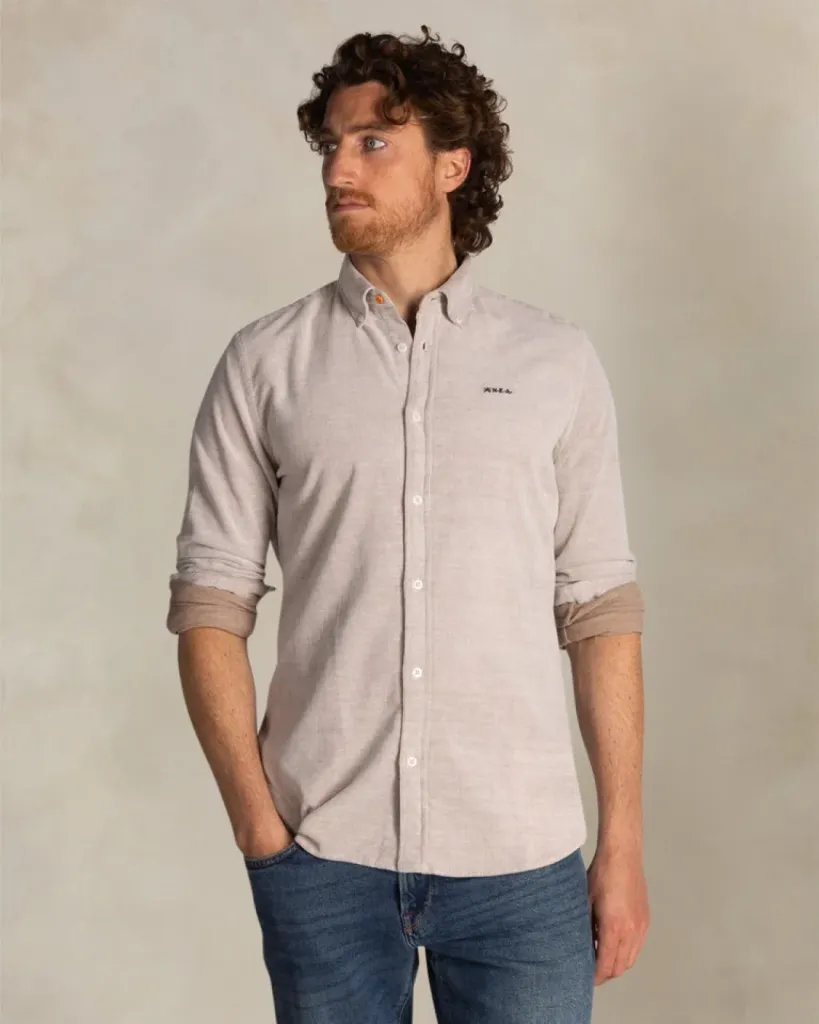 Chemise écru en coton stretch