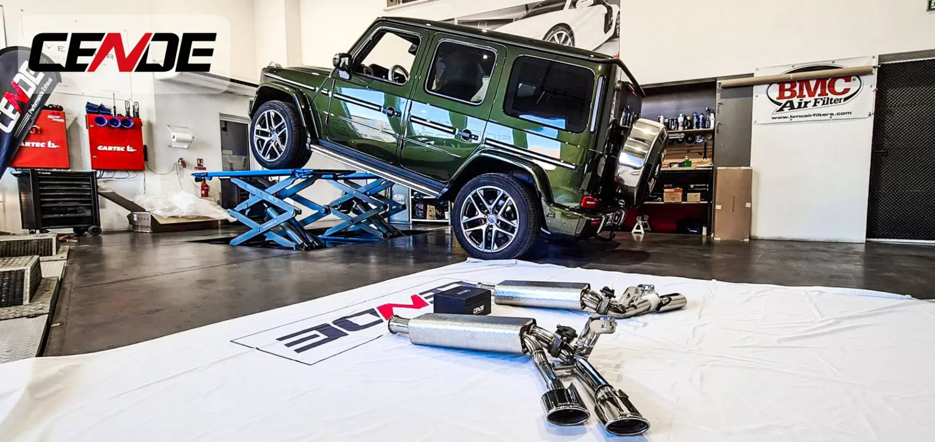 Ligne d'échappement Cende à clapet Mercedes Classe G 500 AMG | ADP Performance Aix en Provence