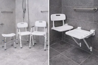 Tabouret de douche réglable en hauteur avec pieds antidérapants pour sécuriser la toilette à Nantes
