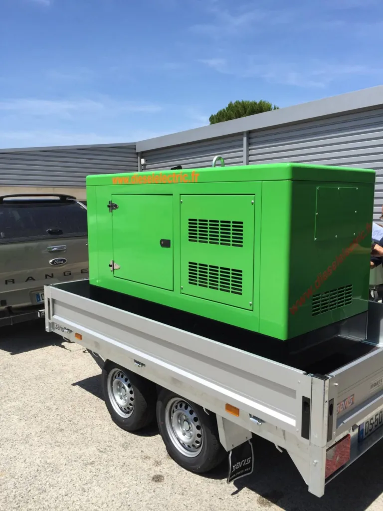 groupe électrogène sur remorque