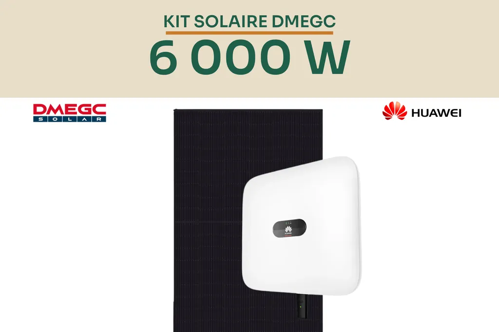 Kit solaire 6 kWc triphasé complet avec panneaux DMEGC et onduleur Huawei