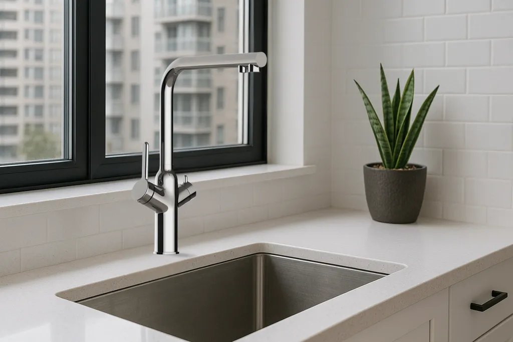 Robinet filtrant dans une cuisine moderne