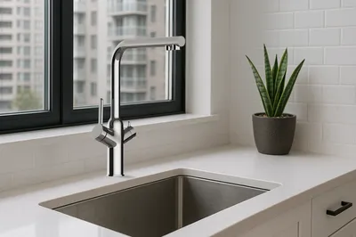 Robinet filtrant dans une cuisine moderne