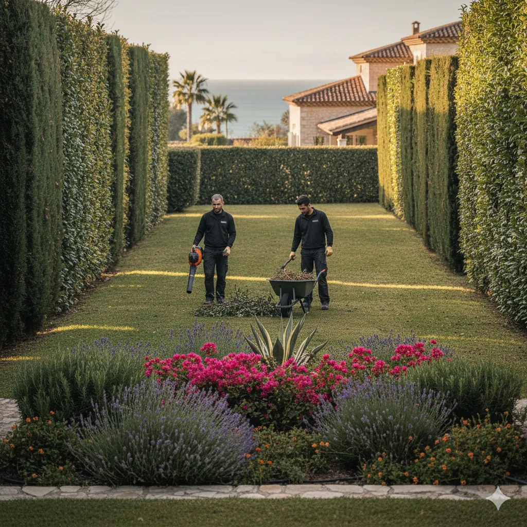 Ramassage après taille de haie à Toulon proche La Seyne
