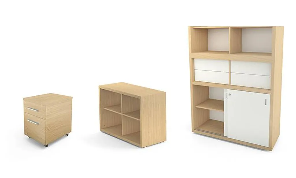 Mobilier de bureau: Armoires, caissons et bibliothèque de la gamme KARA sur ALES