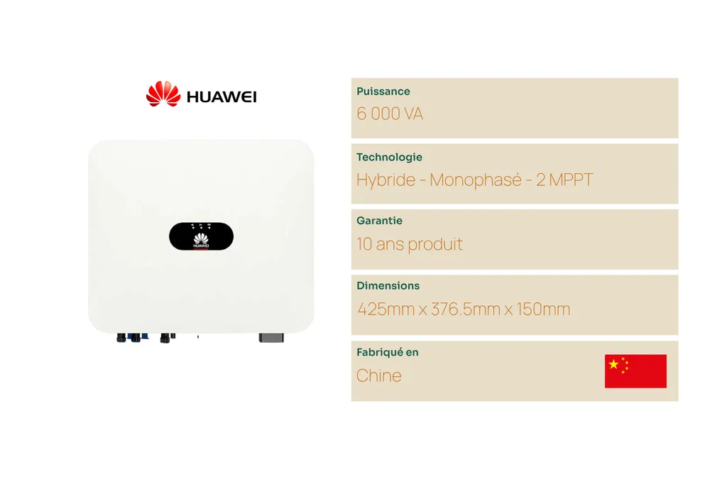 Onduleur Huawei SUN2000-6KTL-LB0 pour autoconsommation solaire