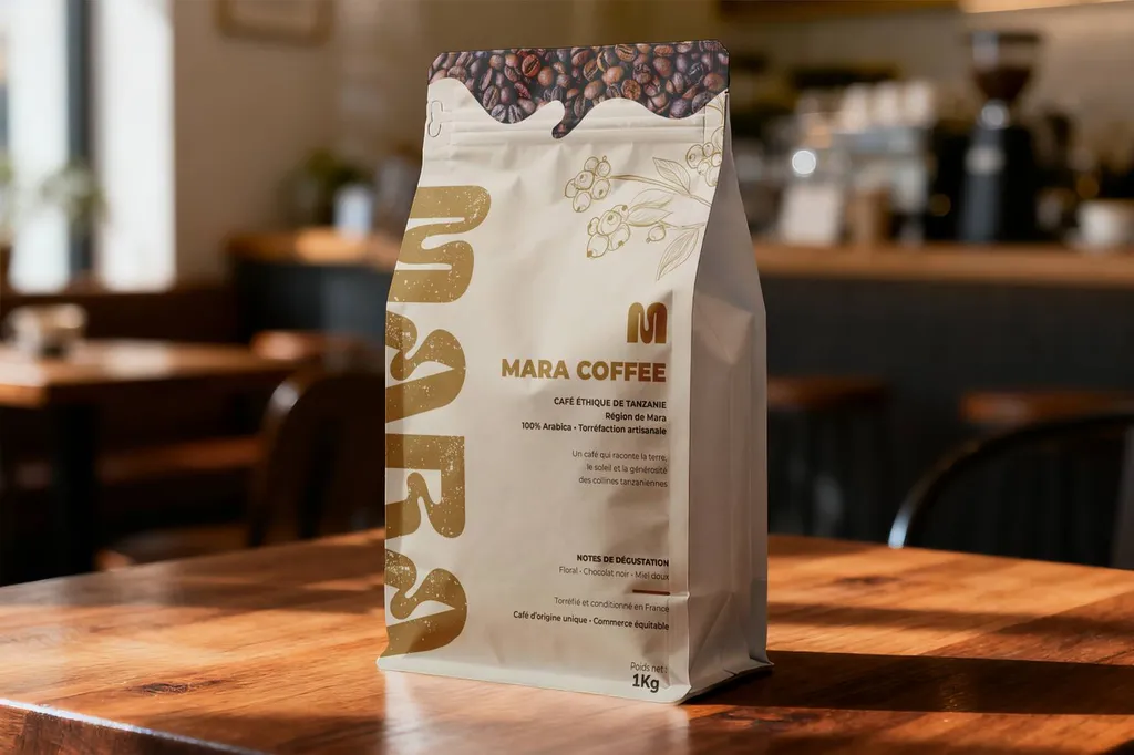 graphisme et impression pour emballage sachet café à grain ou moulu à marseille