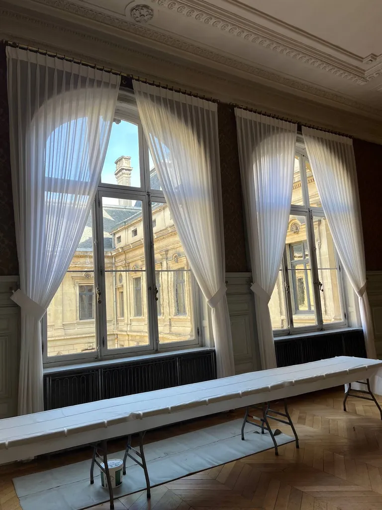 Voilage en tête à plis pincés