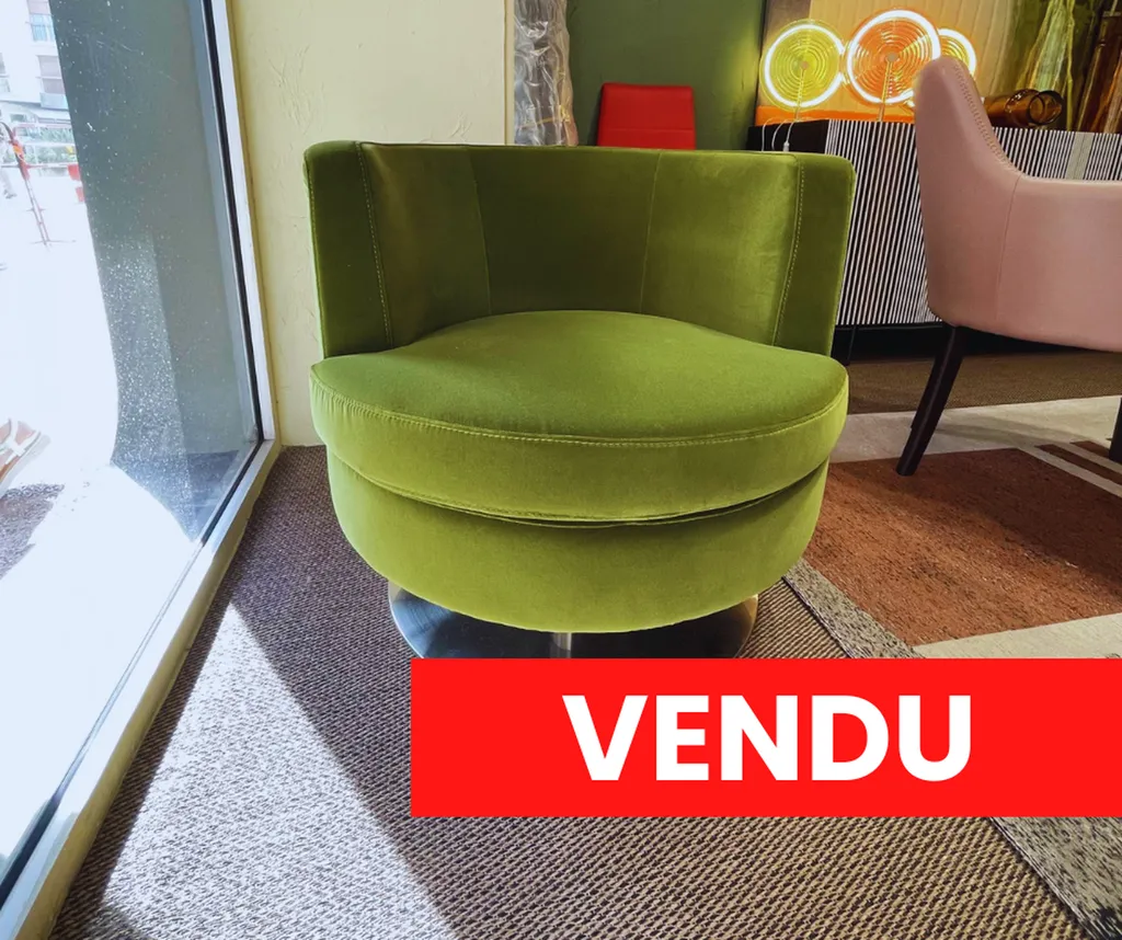 Fauteuil pivotant VESUVE velours vert