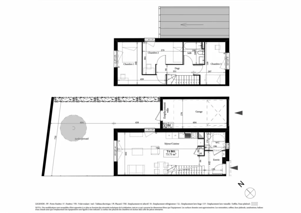 Plan maison rouen jardin des plantes avec jardin et garage 