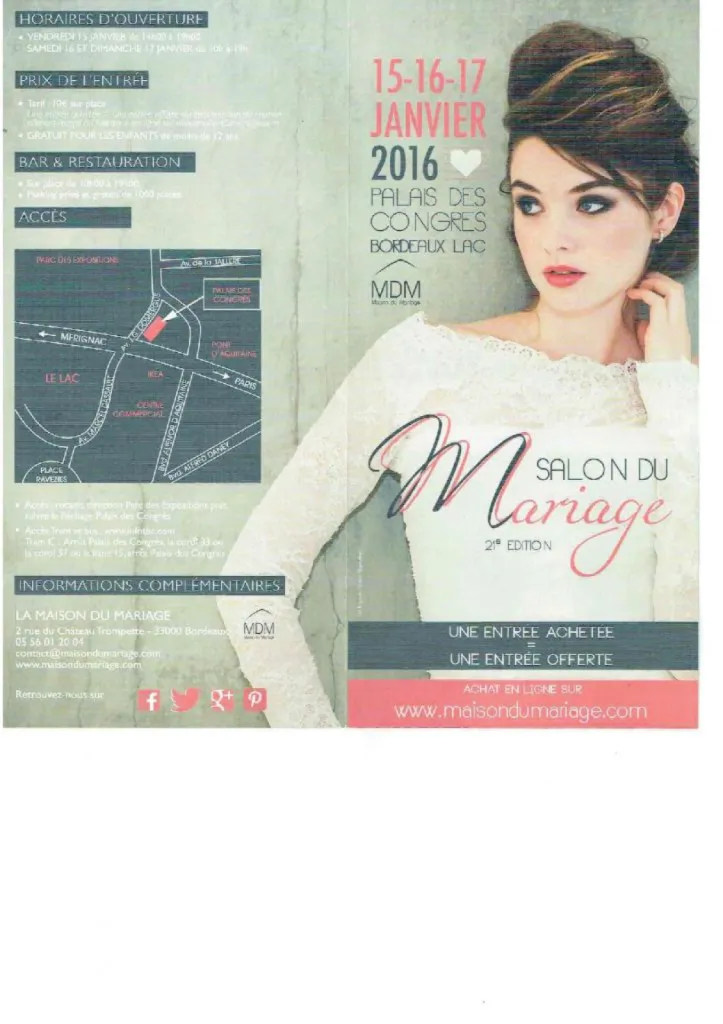SALON DU MARIAGE 2016 GIRONDE