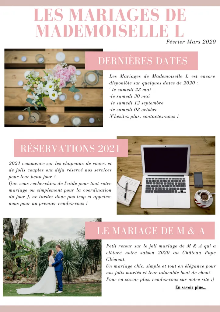 Les Mariages de Mademoiselle L newsletter