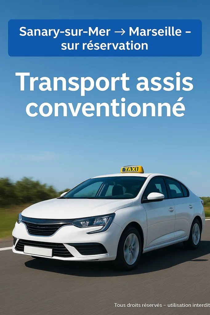 transport assis conventionné sur réservation au depart de Sanary-sur-mer