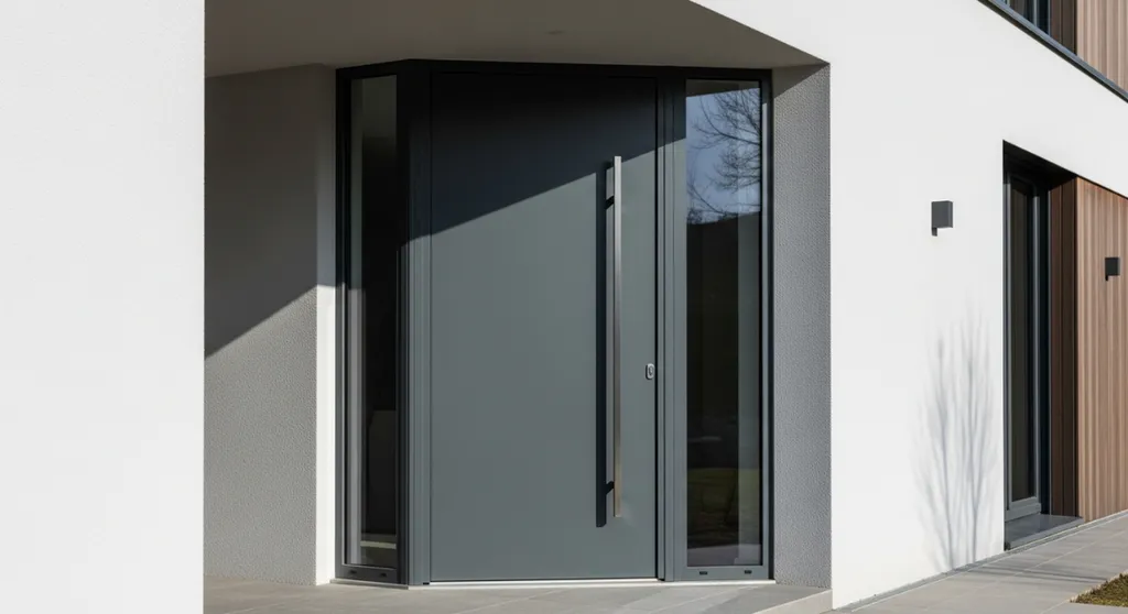 Rénover votre accueil principal en faisant poser une porte d'entrée à pivot au design contemporain sur mesure à Colmar et dans le Haut-Rhin