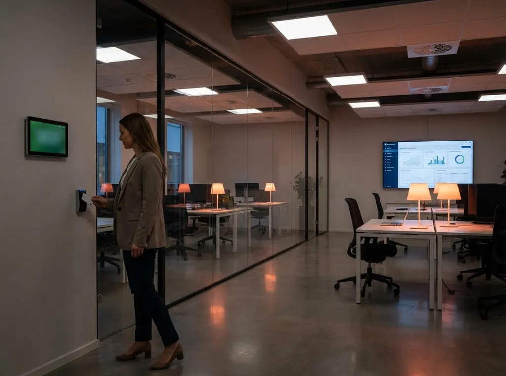 Éclairage de bureau intelligent s'activant automatiquement quand personne badge dans la pièce