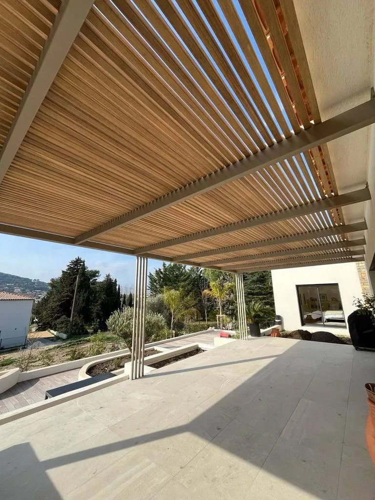 fabrication pergola bois et acier venelles aix en provence