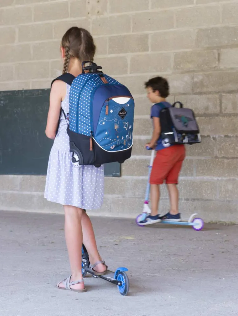 photographe maroquinerie sac à dos primaire avec roulettes