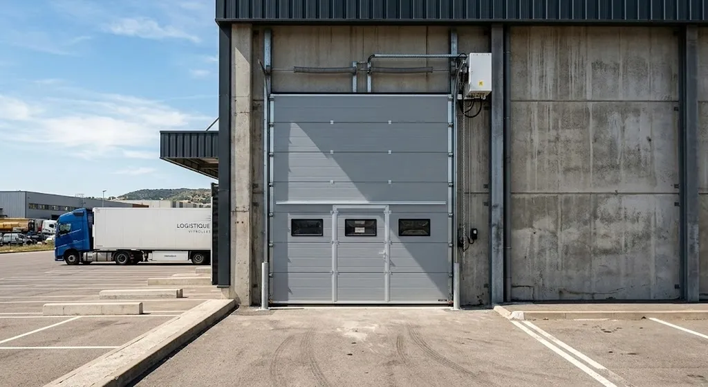 Installation de porte sectionnelle industrielle 4x4 m à Vitrolles