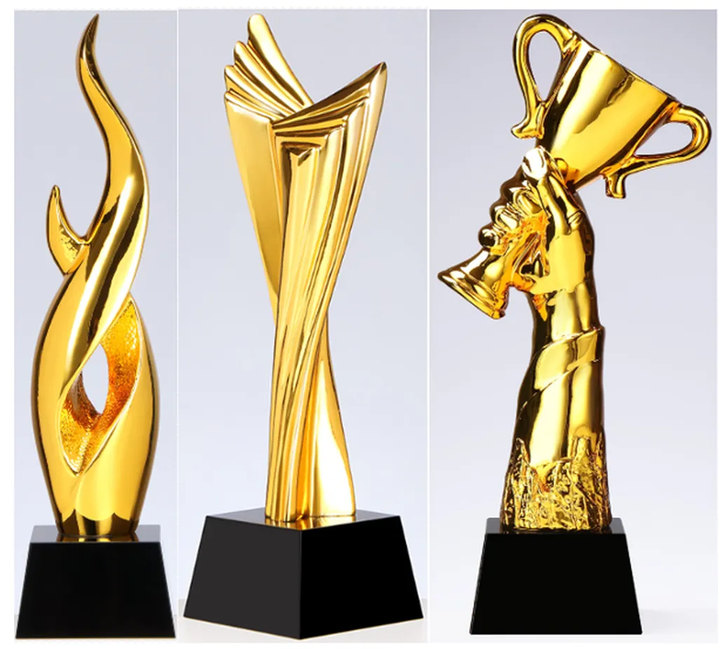 TROPHEE DESIGN PLATINE DOREE - 3 MODELES