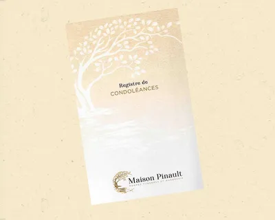 Registres de condoléances pour messages lors des obsèques signature pompes funèbres pinault Neuville sur Saône près de Lyon